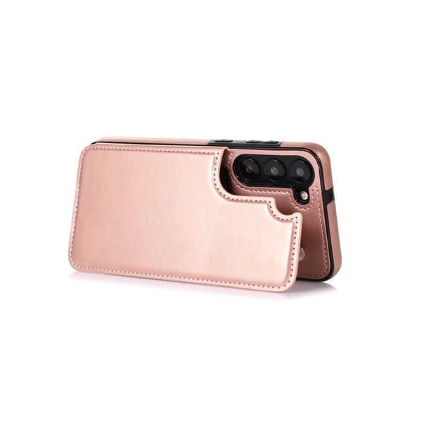 Samsung s24 Plus stødsikker dækselkortholder 3-POCKET Flippr - Rose guld