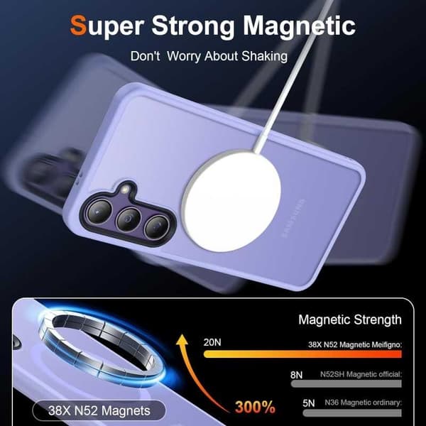 Samsung S24 Transparent Stötdämpande Skal MagSafe-Kompatibelt V2