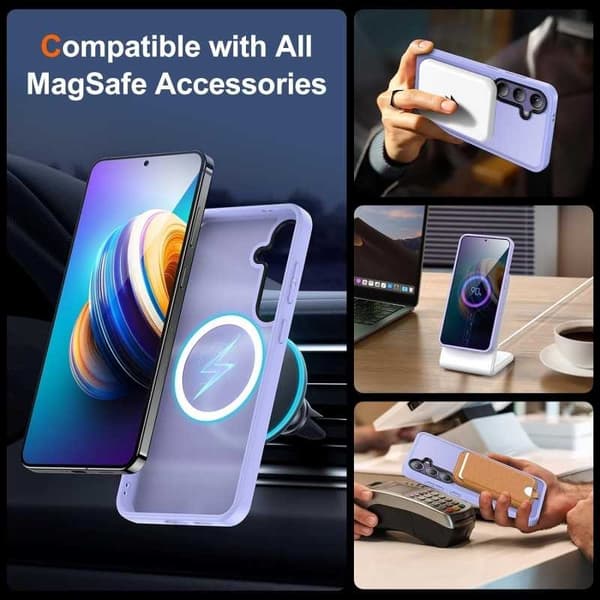 Samsung S24 Transparent Stötdämpande Skal MagSafe-Kompatibelt V2