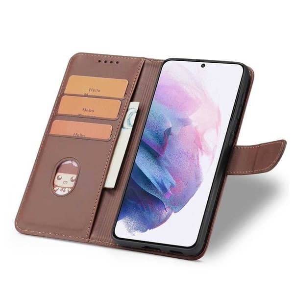 Plånboksfodral Konstskinn 4-FACK Samsung S24 - Brun