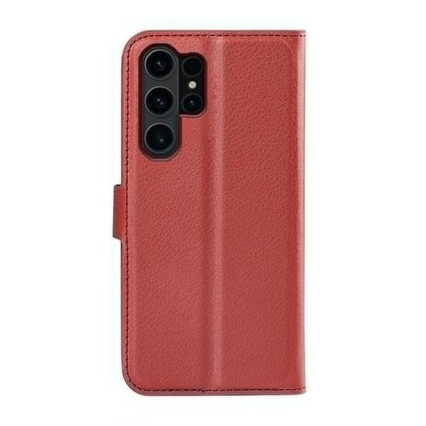 Samsung Galaxy S24 Ultra Plånboksfodral med Stativ - Brun