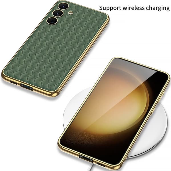 GKK Galaxy S24 Plus Skal Vävd Hybrid Läder Svart