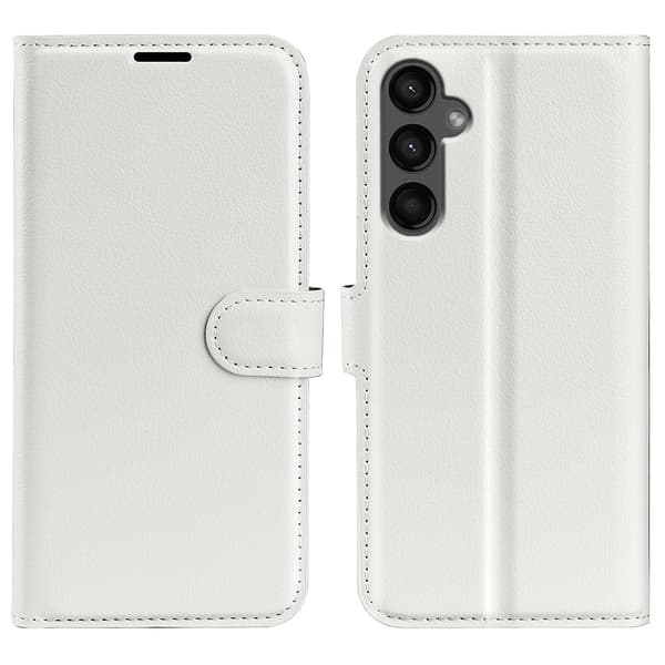 Samsung Galaxy A15 5G Fodral Litchi Läder Vit