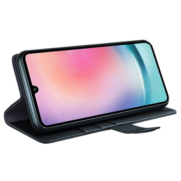 Samsung Galaxy A25 5G Fodral Premium Äkta Läder Svart