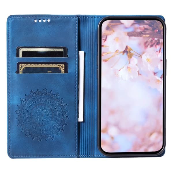 Samsung Galaxy A25 5G Fodral Flip Mandala Läder Blå