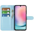 Miniatyrbild 2 av 6: Samsung Galaxy A25 5G Fodral Litchi Läder Ljus Blå