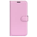 Miniatyrbild 5 av 6: Samsung Galaxy A25 5G Fodral Litchi Läder Ljus Rosa