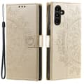 Miniatyrbild 1 av 6: Samsung Galaxy A35 5G Fodral Mandala Läder Guld