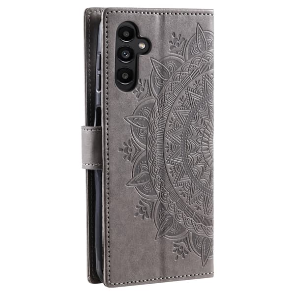 Samsung Galaxy A35 5G Fodral Mandala Läder Grå