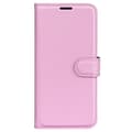 Miniatyrbild 5 av 6: Samsung Galaxy A35 5G Fodral Läder Litchi Ljus Rosa