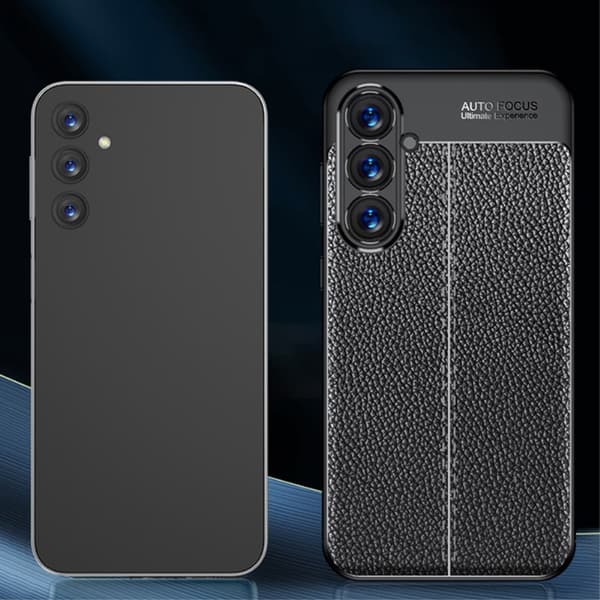 Samsung Galaxy S24 Plus Skal Litchi Textur Blå
