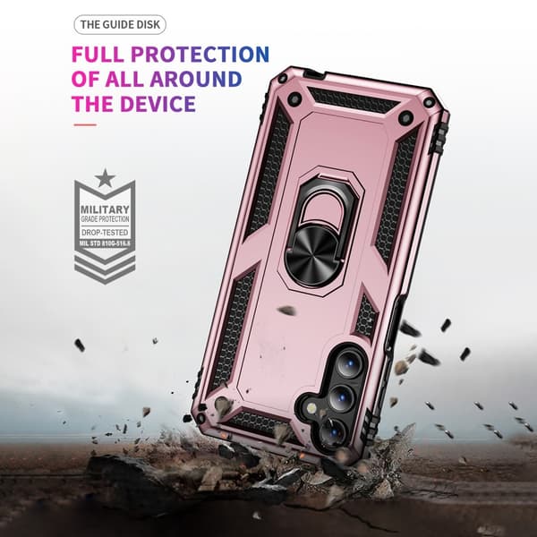Samsung Galaxy A15 5G Skal Armor Ring Hybrid Roséguld