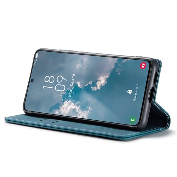 CASEME Galaxy S24 Plus Fodral Flip Retro Läder Blå