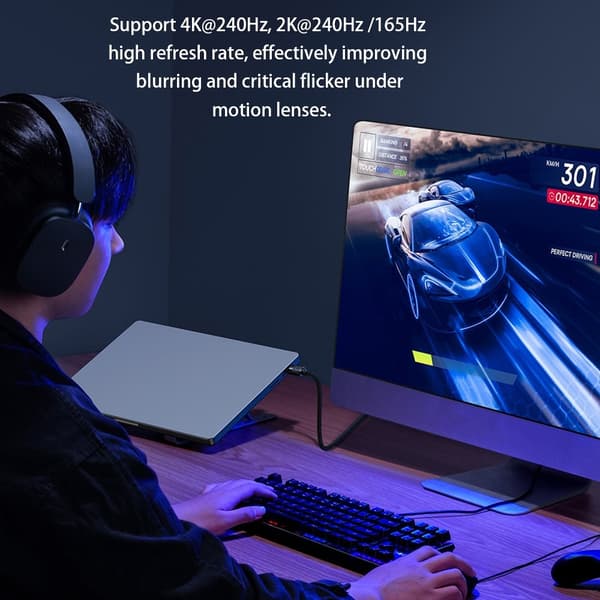Baseus DP DisplayPort Hane Kabel 1.5m, 8K Stöd Svart