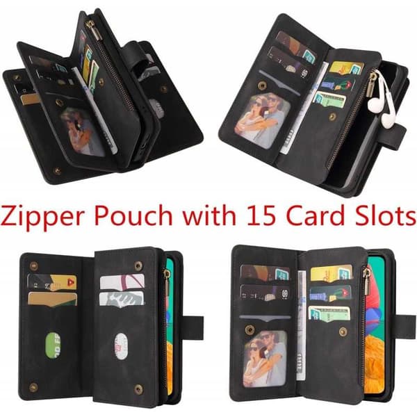 iPhone 12 / 12 Pro multifunktionelt pung etui Lynlås 13-rum