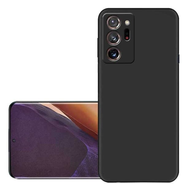 Samsung Note 20 Ultra Gummibelagd Mattsvart Skal Kameraskydd Liquid - Svart