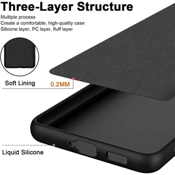 Samsung A05s Gummibelagd Mattsvart Skal Kameraskydd Liquid - Svart