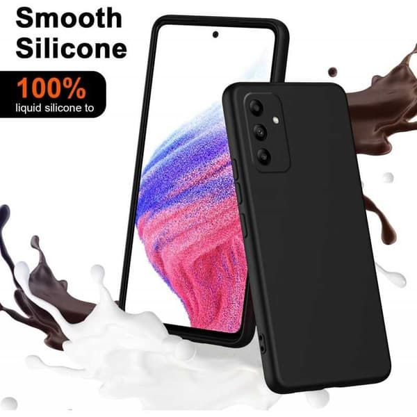 Samsung A05s Gummibelagd Mattsvart Skal Kameraskydd Liquid - Svart