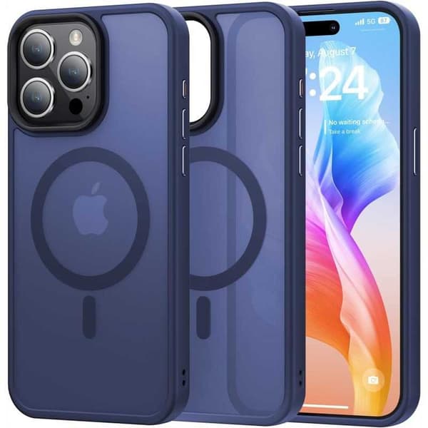 iPhone 14 Pro Max läpinäkyvä iskunvaimenninkotelo, MagSafe-yhteensopiva V2 - sininen