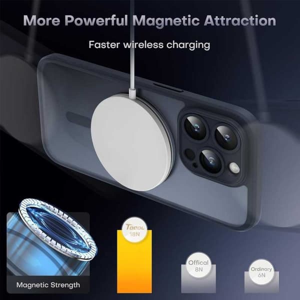 3in1 Komplett iPhone 15 Pro Max Stötdämpande Skal MagSafe-Kompatibelt - Svart