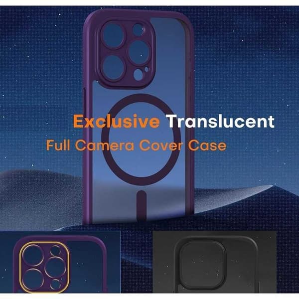 3in1 komplet iPhone 13 Pro stødabsorberende etui MagSafe-kompatibel - lilla