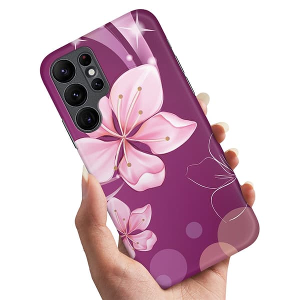 Samsung Galaxy S24 Ultra - Deksel/Mobildeksel Hvit Blomst