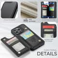 Miniatyrbillede 3 af 9: CaseMe Shockproof Cover Kortholder Stander 4-rums iPhone 14 Pro Max Sort