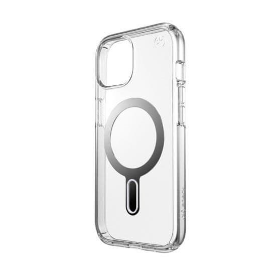 Speck Presidio Perfect-Clear Click-Lock-fodral för iPhone 15/14/13 Klar/silver