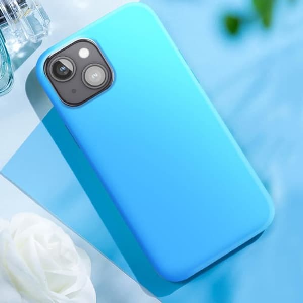 Skal till iPhone 15 - MOXIE - BeFluo - Halvstyvt - Mikrofiberinteriör - Upphöjda kanter - Blå