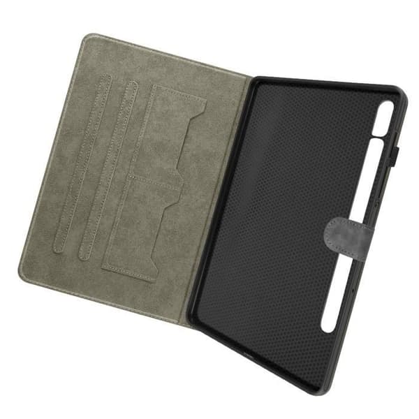 Tabletfodral - Samsung - Galaxy Tab S9/S9 FE - Grå - Kortfack - Videoställ