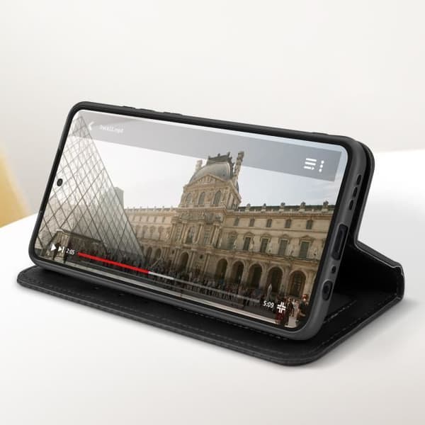 Fodral till Motorola Moto G84 Plånbok schackbrädemönster Geo Collection Svart