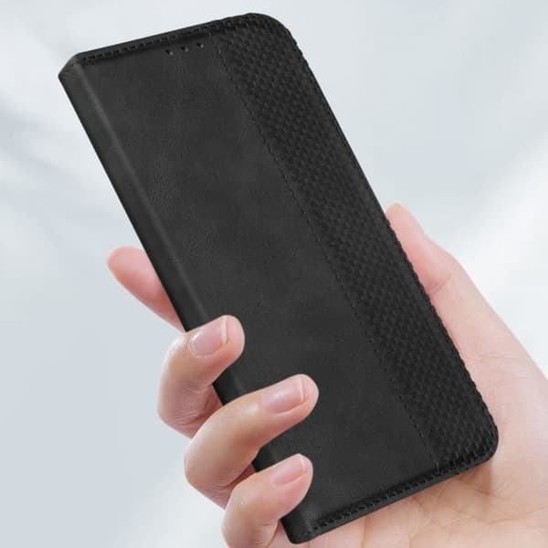 Fodral till Motorola Moto G84 Plånbok schackbrädemönster Geo Collection Svart