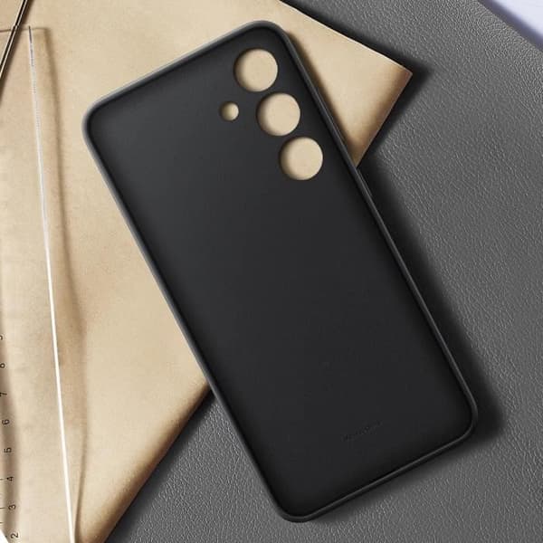 Fodral till Samsung Galaxy S24 Plus Vegan läderkamera Skyddad Samsung Black