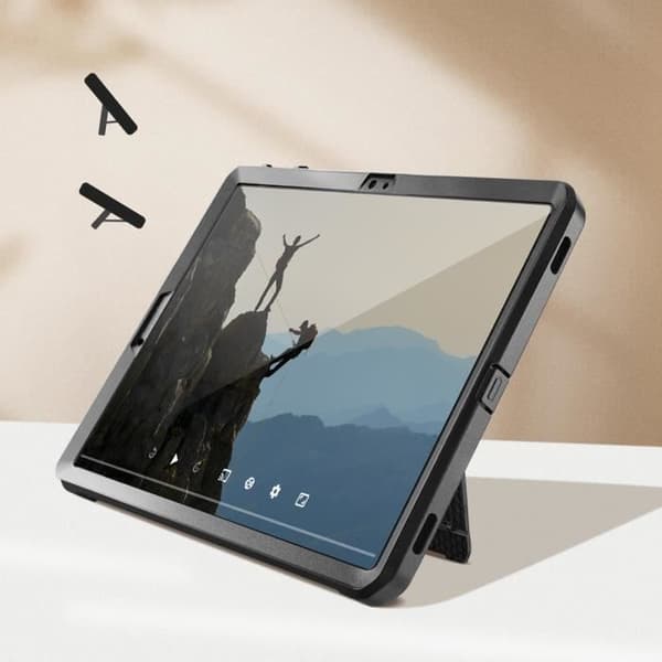 Samsung Galaxy Tab S9 FE Shockproof Full Case Supcase Svart - Upphöjd kamerakant - Stativfunktion
