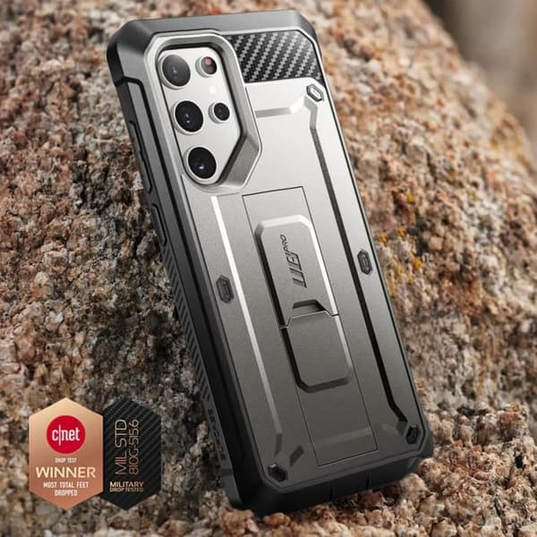 Helkroppsfodral för Samsung Galaxy S24 Ultra Shockproof med Kickstand Supcase Grey