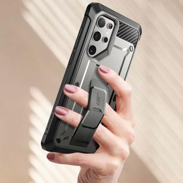 Helkroppsfodral för Samsung Galaxy S24 Ultra Shockproof med Kickstand Supcase Grey