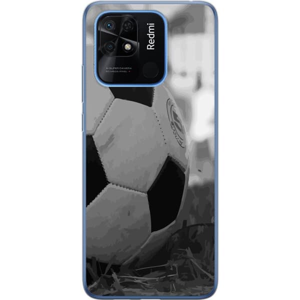 Xiaomi Redmi 10C Gennemsigtig cover Fodbold Sort Hvid