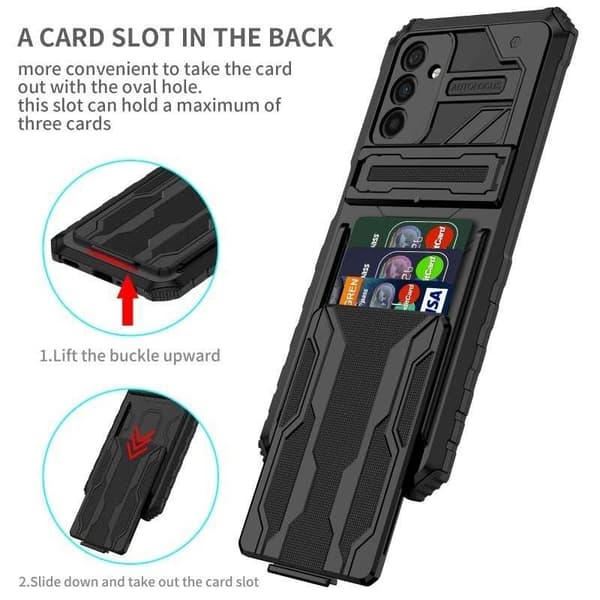 Samsung A25 5G stødsikkert cover Kickstand & Card Tray ThinArmor V3