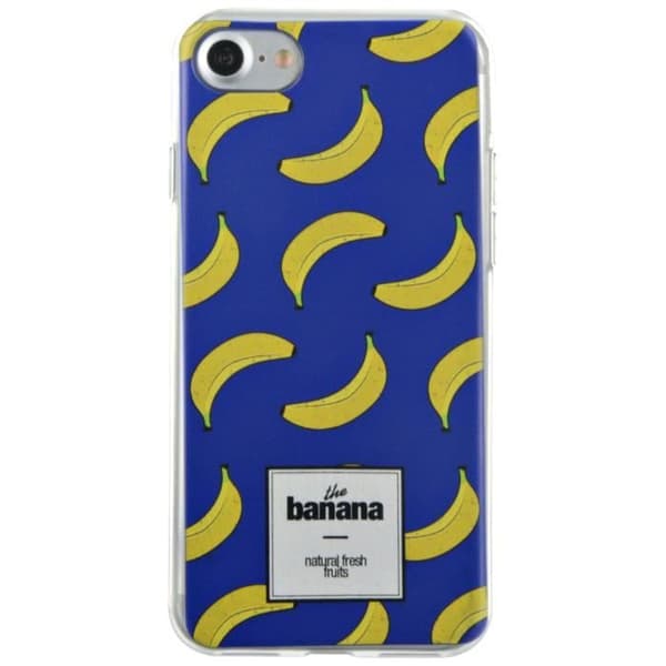 Coque - BIGBEN CONNECTED - iPhone 7 - Semi-rigide - Blå - Mönster Bananer