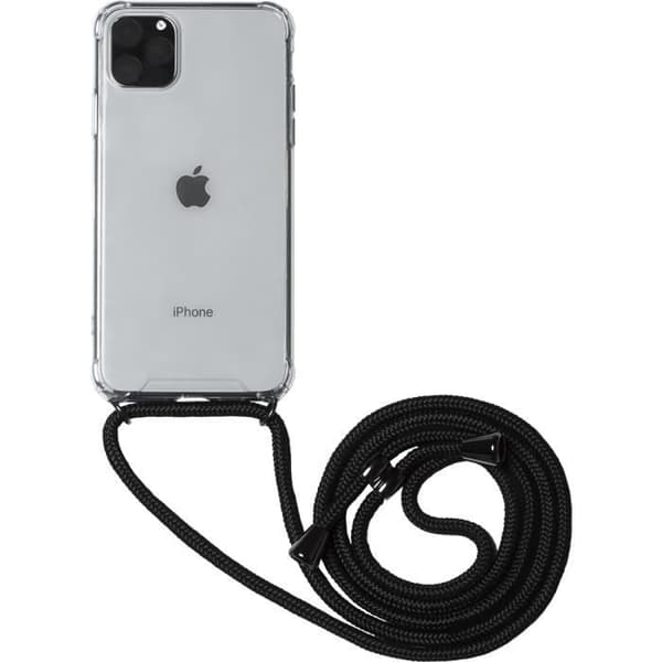Hårdskal - Noname - iPhone 11 Pro Max - Transparent - Svart - Avtagbar axelrem