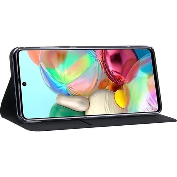 Foliofodral - Samsung - Galaxy A71 - Svart - Hårt skal - Frontflik