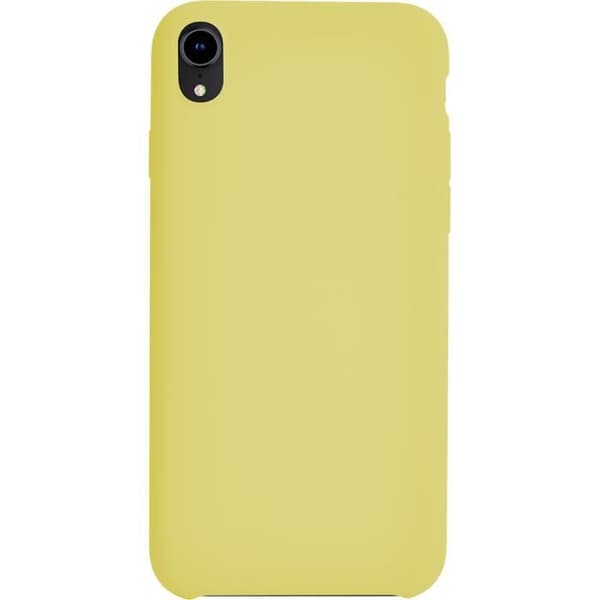 Styvt fodral med citrongul soft touch finish för iPhone XR