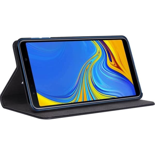 Foliofodral - Samsung - Galaxy A7 A750 2018 - Hårt skal - Svart - Korthållare