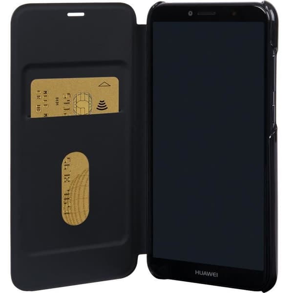 Svart foliofodral för Huawei Y7 2018