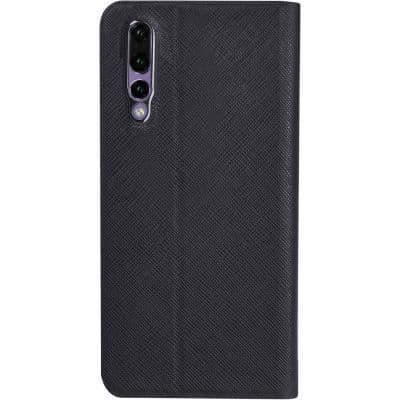 Foliofodral - Huawei - P20 Pro - Svart - Hårt skal - Flik med korthållare
