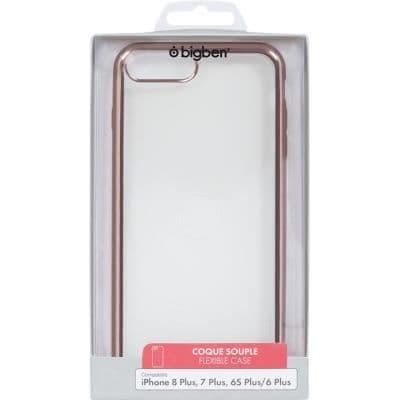 Fodral - Rosa - iPhone 6 Plus/6S Plus/7 Plus/8 Plus - Transparent - TPU - Halvstyv