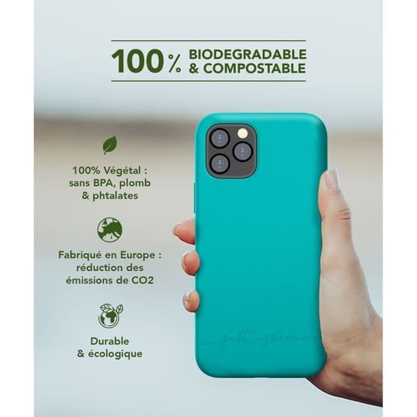 Coque - Just Green - Blue Lagoon - Biodegradabel - Mjuk - iPhone 12 / 12 Pro