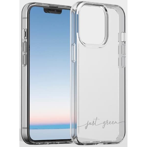 Transparent återvinningsbart fodral till iPhone 13 Pro Just Green