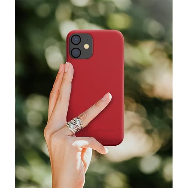 Rött biologiskt nedbrytbart fodral till iPhone 12 mini Just Green