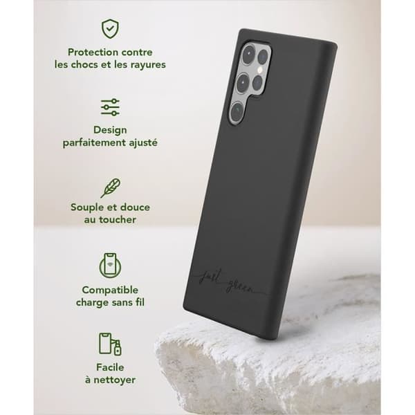 Samsung G S22 Ultra 5G biologiskt nedbrytbart fodral Black Just Green
